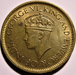 George VI - 50 Cents 1943 - Ceylon / Sri Lanka
