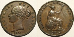 Victoria - HalfPenny 1851 - (Doubled Die Date)
