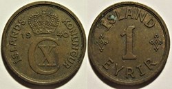 Christian X of Denmark - Eyrir 1940 Iceland