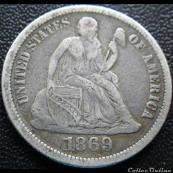 1869 Dime - 10 Cents