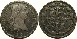 8 Maravedis 180- Segovia - Carlos IV de España (error)
