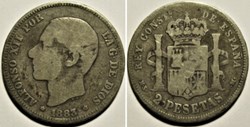 1883 - 2 Pesetas - Alfonso XII de España