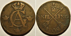 Sweden - Gustav IV Adolf - 1/2 Skilling 1809