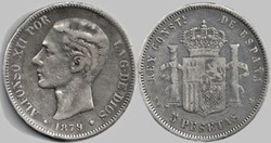 1879 - 5 Pesetas - Alfonso XII de España