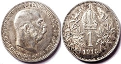 Franz Joseph I - 1 Corona 1915, Austrian Empire