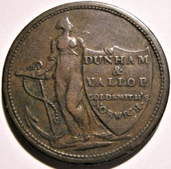 1811 HalfPenny Dunham & Yallop - Norwich, England