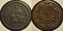 1863 Civil War Token - Wilson's Medal - French Liberty Head