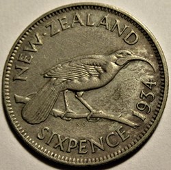 George V - 6 Pence 1934 - New Zealand