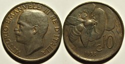 1935 Regno d'Italia, 10 Centesimi, Roma - Vittorio Emanuele III