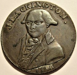 1794 HalfPenny - J. Lackington & Co, Booksellers Token, London, England