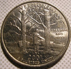 2001 P Quarter Dollar - Vermont State