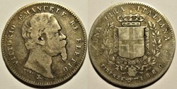 1860/59 Province Unite del Centro Italia, Una Lira, Firenze - Vittorio Emanuele II