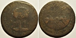 Honduras - 8 Reales 1857 - Moneda Provisional