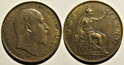 Edward VII - One Penny 1902 - Great Britain (ex.2)