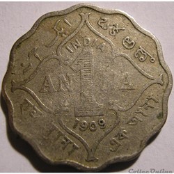 Edward VII - One Anna 1909 Bombay - British India