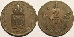 Franz I - 1/2 Kreuzer 1816 Wien, Austrian Empire