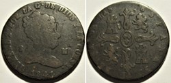 1841 Jubia, 8 Maravedis - Isabel II España