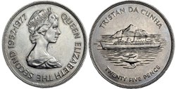 Tristan Da Cunha - 25 Pence 1977 - Silver Jubilee