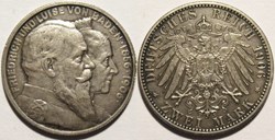 Friedrich I & Louise - 2 Mark 1906, Wedding Jubilee - Grand Duchy of Baden