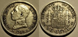 1910 - 50 Centimos - Alfonso XIII de España (ex.2)