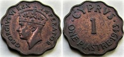 George VI - One Piastre 1943 - Cyprus