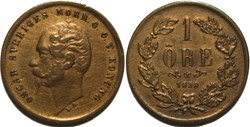 Oscar I of Sweden - 1 Öre 1858 (var)