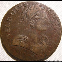 1775 Half Penny No Regal - George III of Great Britain (Ex.7)