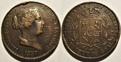 1857 Segovia - 25 Centimos - Isabel II España