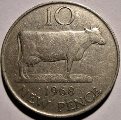 States of Guernsey - 10 New Pence 1968
