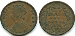 Victoria - One Quarter Anna 1874 Calcutta - British India