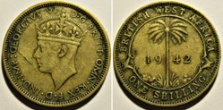 George VI - One Shilling 1942 - West Africa - Error