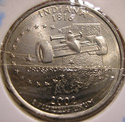 2002 P Quarter Dollar - Indiana State