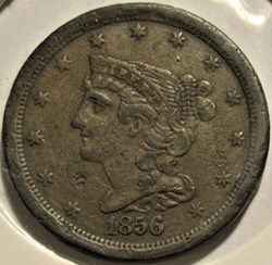 1856 Braided Hair Half Cent