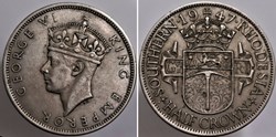 George VI - Half Crown 1947 - Southern Rhodesia