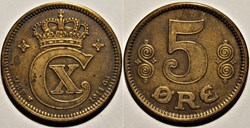 Christian X Denmark - 5 Øre 1914