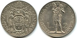 Pio XI, Papa - 2 Lire 1936, Anno XV - Vaticano
