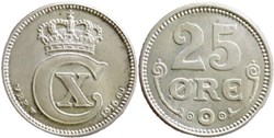 Christian X Denmark - 25 Øre 1916