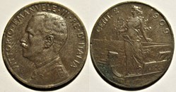 1909 Regno d'Italia, 2 Centesimi, Roma - Vittorio Emanuele III (ex.2)