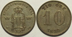 Oskar II of Sweden - 10 Öre 1890