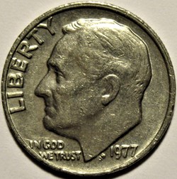 1977 Dime - Error