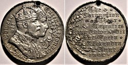 Edward VII & Alexandra - 1902 Coronation, Gothic Medallion- UK