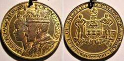 George V & Mary - 1911 Coronation Gilt Medal, City of Sheffield, England