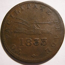 Upper Canada 1833 HalfPenny - Sloop Token