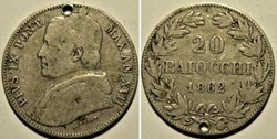 Pio IX, Papa - 20 Baiocchi 1862, Anno XVII - Vaticano