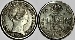 1852 Barcelona - 1 Real - Isabel II de España