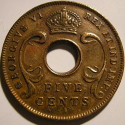 George VI - 5 Cents 1943 - East Africa
