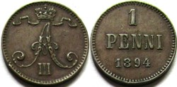 Aleksandr III of Russia - 1 Penni 1894 - Grand Duchy of Finland
