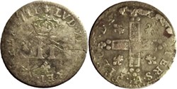 Louis XIV - 30 Deniers "Mousquetaire" 1711 Metz (Tréflage)