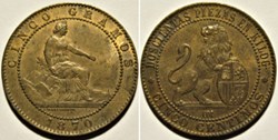 1870 - 5 Centimos - Gobierno Provisional