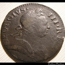 1773 Half Penny No Regal - George III of Great Britain (ex.2)